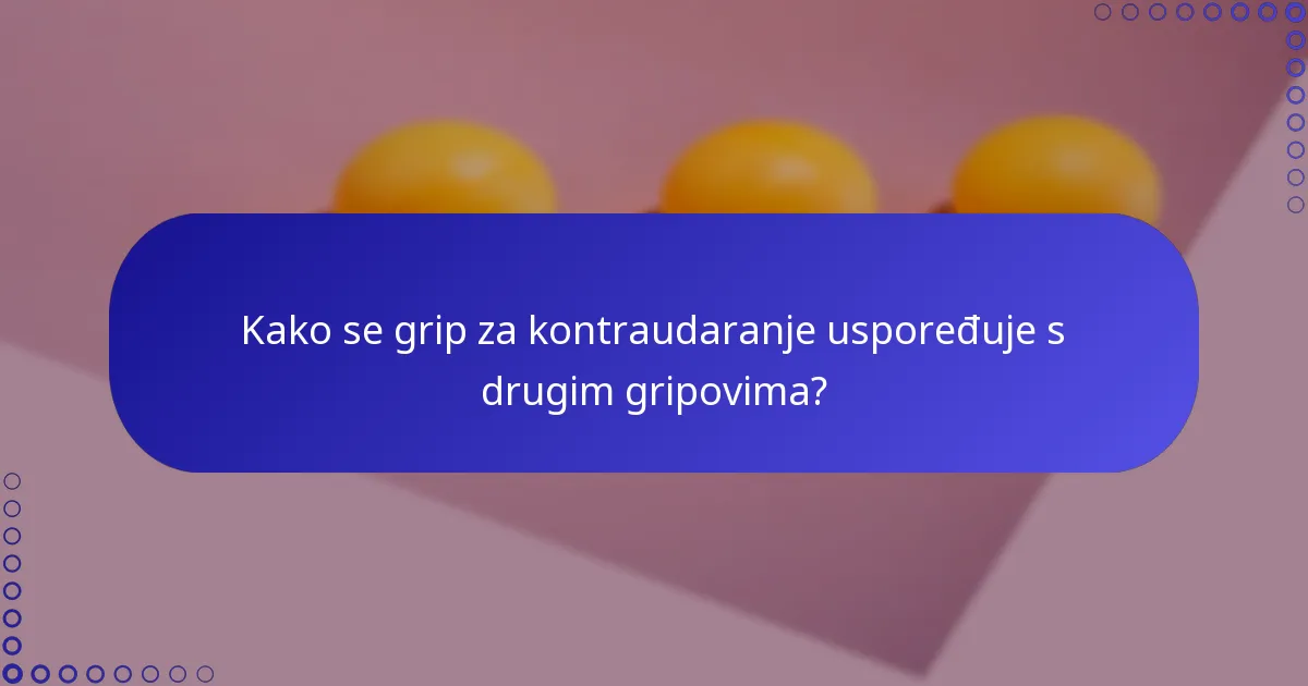 Kako se grip za kontraudaranje uspoređuje s drugim gripovima?