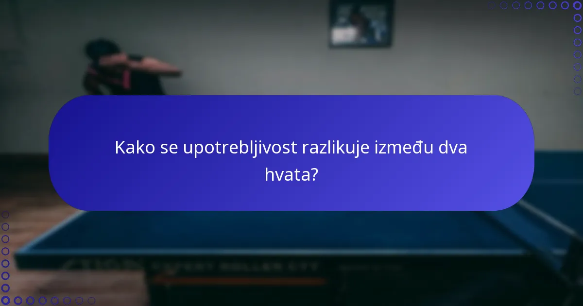 Kako se upotrebljivost razlikuje između dva hvata?