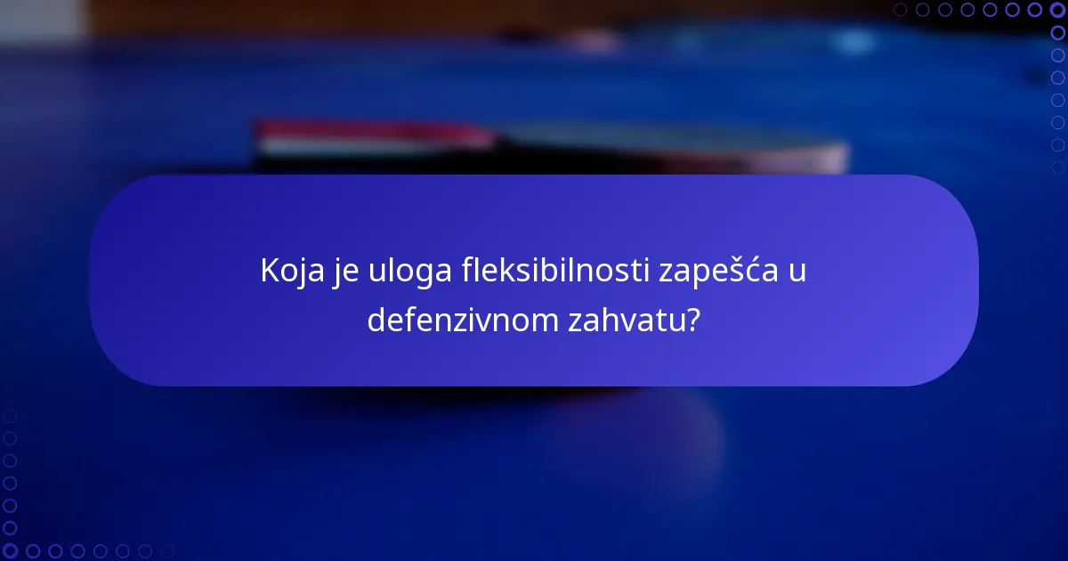 Koja je uloga fleksibilnosti zapešća u defenzivnom zahvatu?