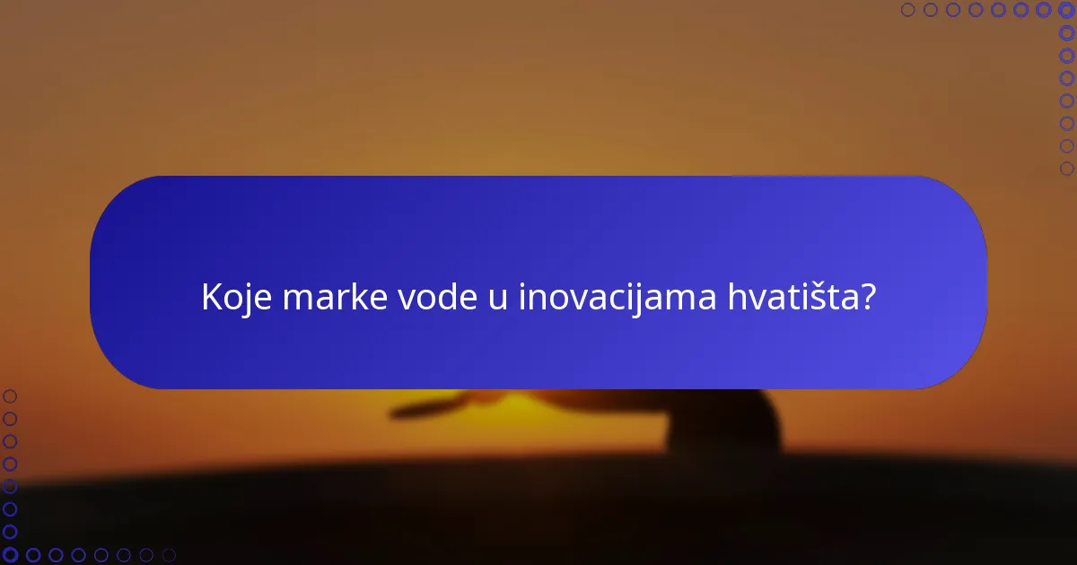 Koje marke vode u inovacijama hvatišta?