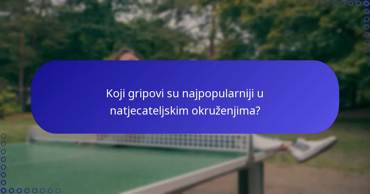 Koji gripovi su najpopularniji u natjecateljskim okruženjima?