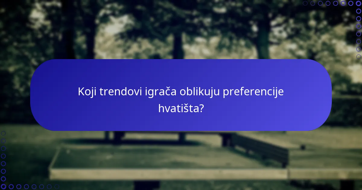 Koji trendovi igrača oblikuju preferencije hvatišta?